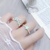 Enamel Mambo Mint Green Drop Glaze Butterfly Opening Ring Female Sweet White Flower Niche Premium Ring