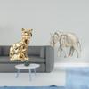 Hand Carved Wooden Cat Elephant Animal Sculpture Figurine Art Craft Ornament for Fireplace Desk