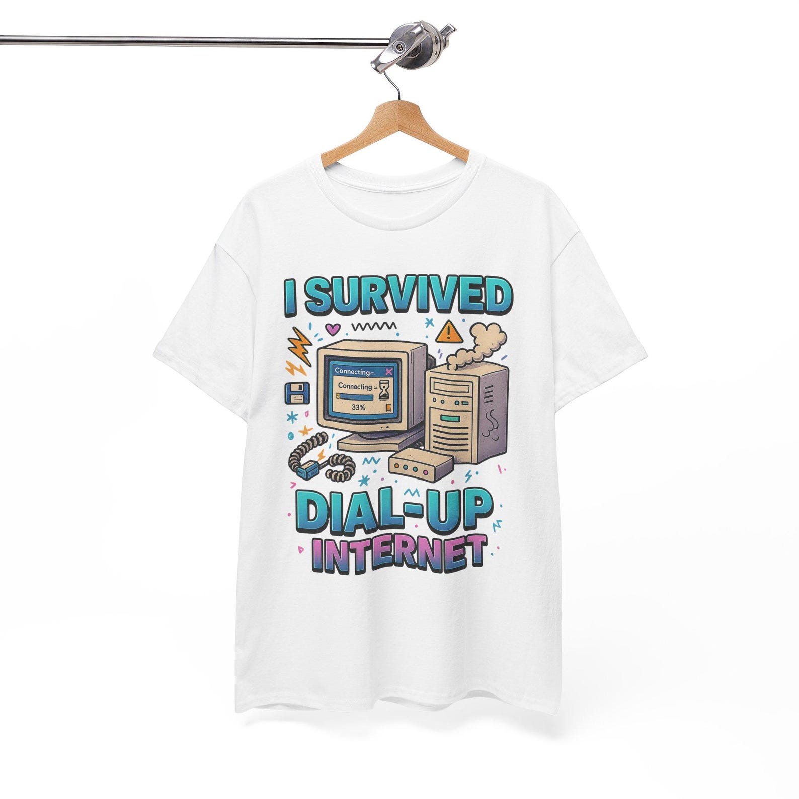 I Survived Dial-Up Internet Retro T shirt - 90s Internet Nostalgia Tee 4XL