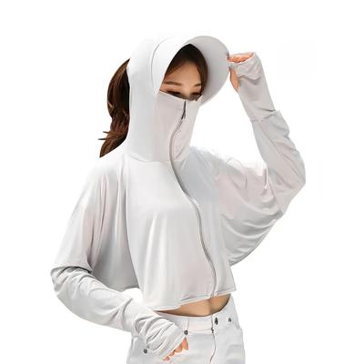 Rash Guard UV Protection Gray Summer Lightweight Long Sleeve Swimsuit Hoodie Stylish Sunscreen Outerwear One Size Fits All [ALLEVG] Women's UPF50+