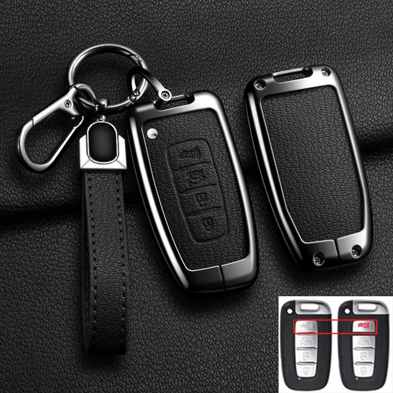 

Car Remote Key Case Cover for Hyundai Genesis Coupe Sonata Ix35 for KIA Forte Sportage K2 K5 New Alloy Leather Auto Accessories