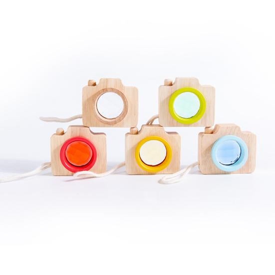 Kaleidoscope Toy with Hanging Rope Simulation Bee Eye Effect Kids Wooden