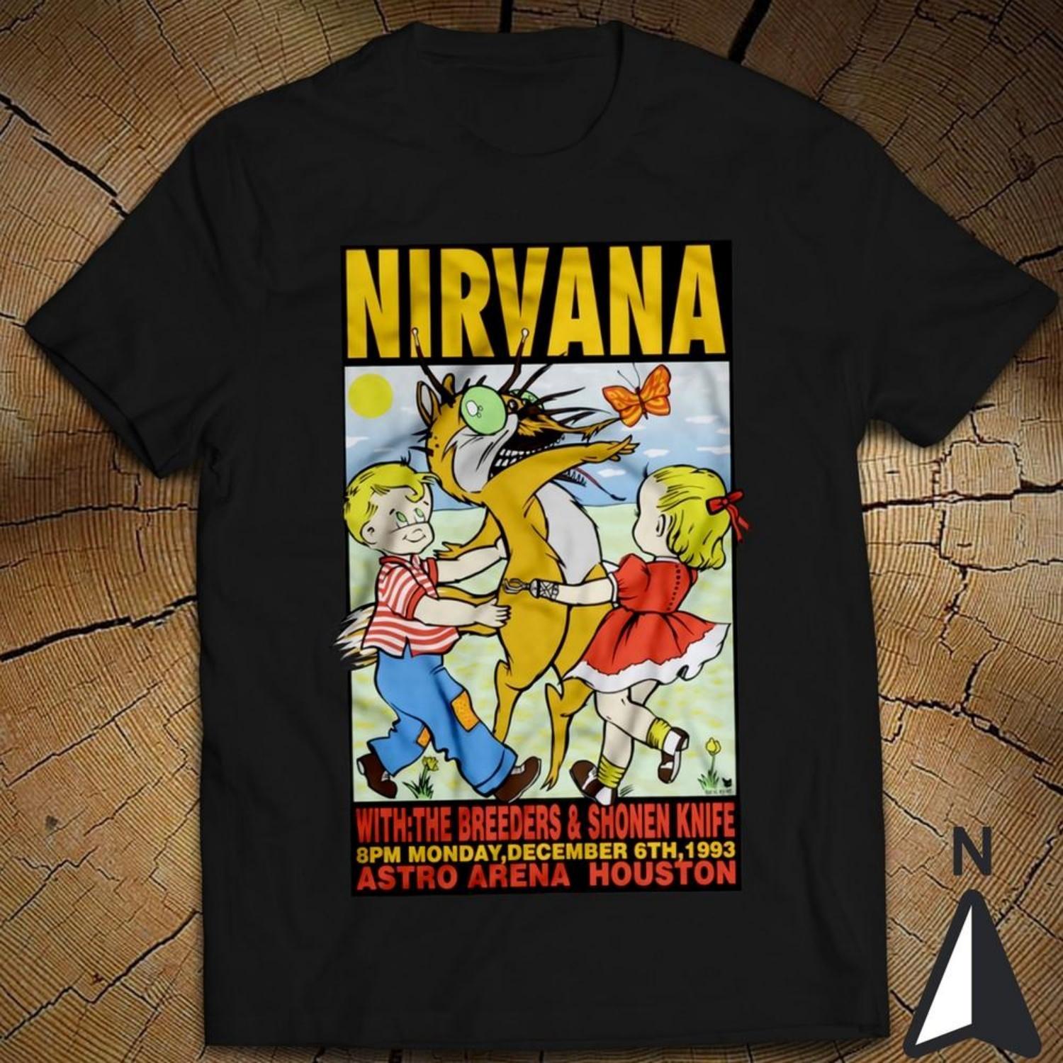 Ритм Классическая Музыка Футболка Nirvana С The Breeders & Shonen Knife Astro Arena Унисекс Футболка S чёрный