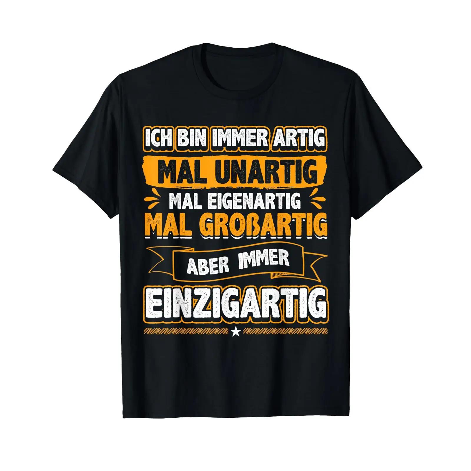 

T Shirt with German Text quot Ich bin immer artig tolle Unique black vintage Washed designer clothes streetwear Comfortable 5XL різнокольоровий