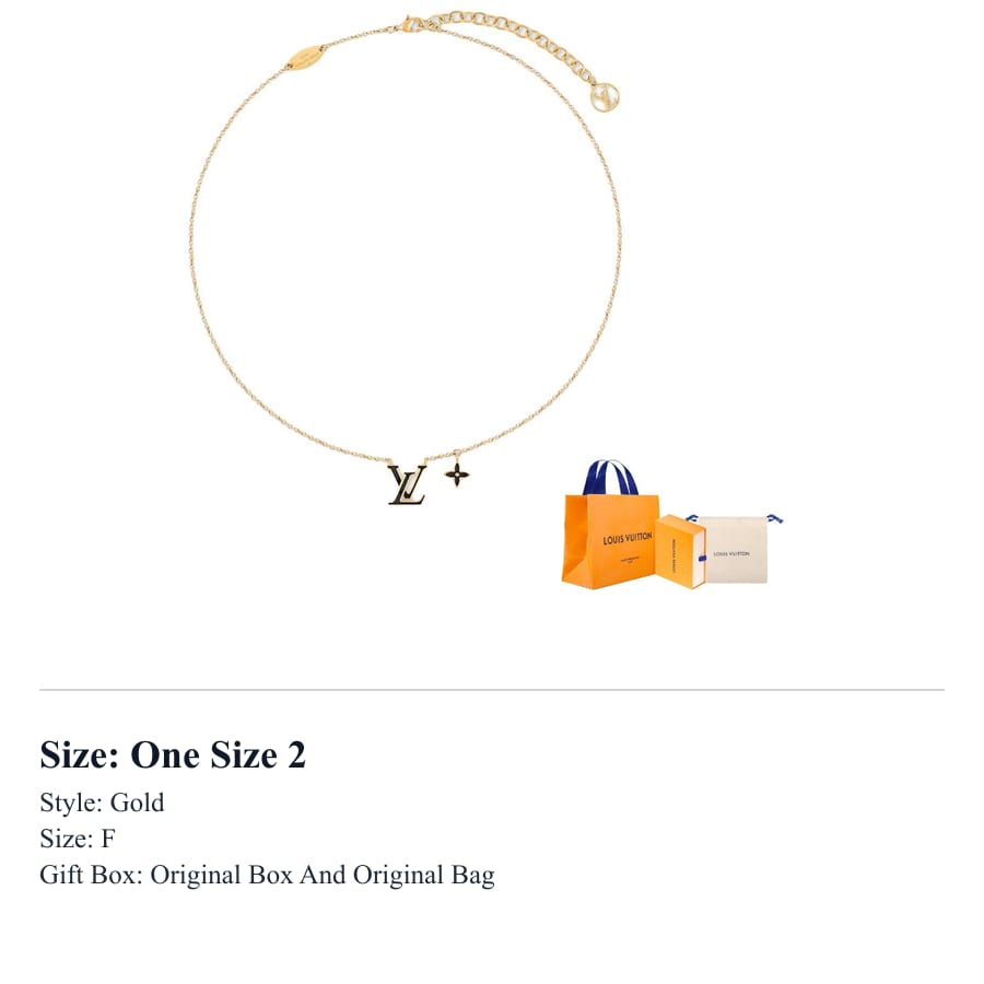 LOUIS VUITTON Enamel Necklaces Women's Gold/Black M04452