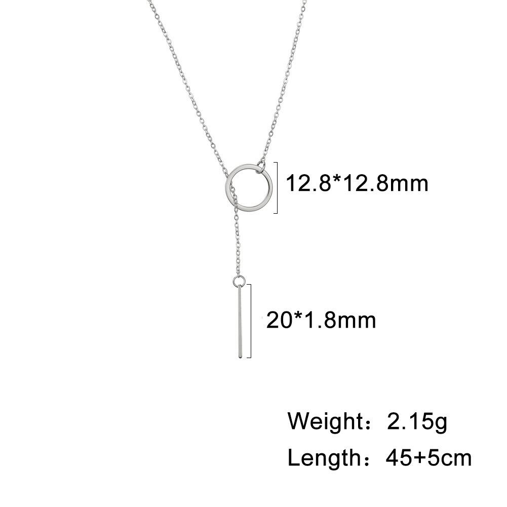 Geometric Round Heart Choker Necklace for Women Stainless Steel Minimalist Simple Clavicle Neck Chain Jewelry