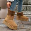 Fleece thickened snow boots women's short boots New comfortable and warm cotton shoes for the winter of 2025 for women