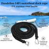 Shore-Side Mooring Rope for Small Boat Stops, Elastic Dock Line Set with Beach Stake and Quick Clip Connection