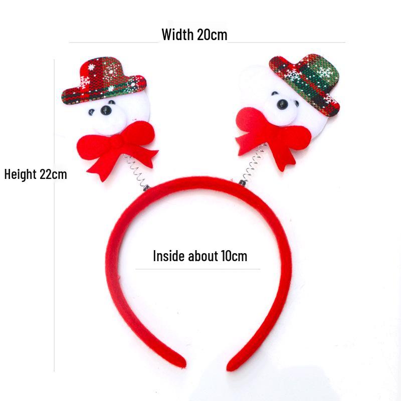 Christmas Headband: Santa, Snowman & Reindeer Antlers for Kids' Party