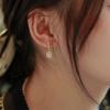 White Zircon Earrings 2022 New Trendy Niche Design Sense Commuter Earrings Sense Temperament Earrings Women