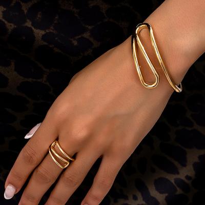 Fashionable Asymmetrical Unique Ring Bracelet Set