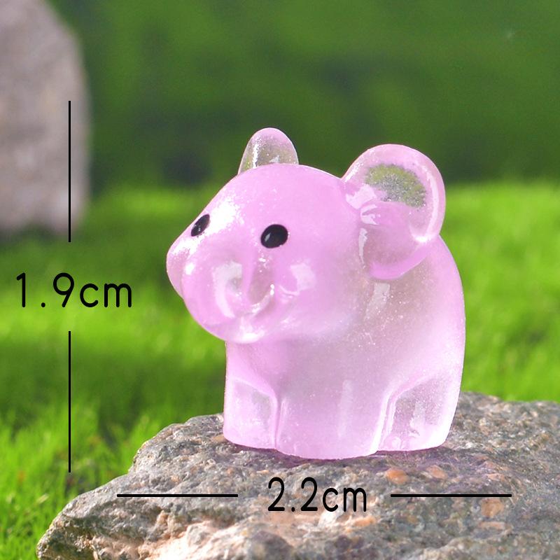 New Micro-landscape Creative Simulation Cute Glow-in-the-dark Elephant Gardening Diy Handcrafted Decorative Desktop Mini Ornaments