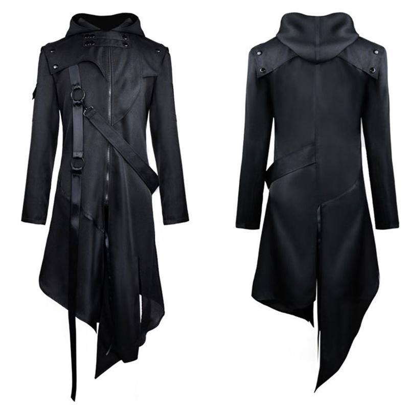 Jacket Men Gothic Swallowtail Coat Cosplay Costume Halloween Long Uniform
