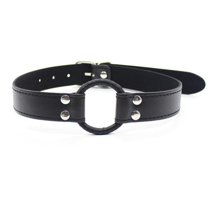 Căluș Erotic cu Inel de Fier & Piele PU pentru Jocuri Bondage în Cuplu