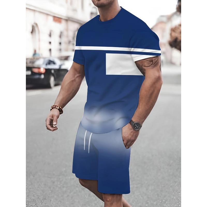 Casual Simple Men's Suit with A Stylish Print Loose Sport Wear Men’s