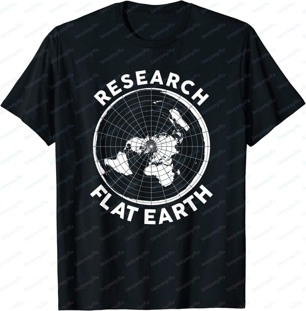 Research On The Conspiracy Theory of The Flatearth Tshirt Gift Tshirt Menswomens Shortsleeved Tops