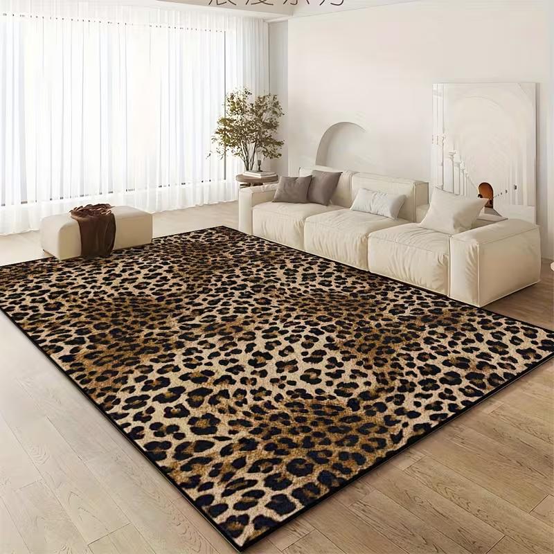 Retro Leopard Print Style Carpet Living Room Home Decor Sofa Rug Bedroom Bedside Rug Kitchen Coffee Table Floor Mat Door Mat