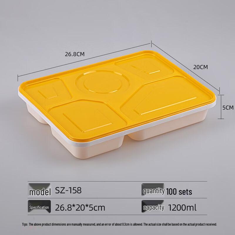 

ZLIII 5-Compartment 1200ml Disposable Meal Prep Containers