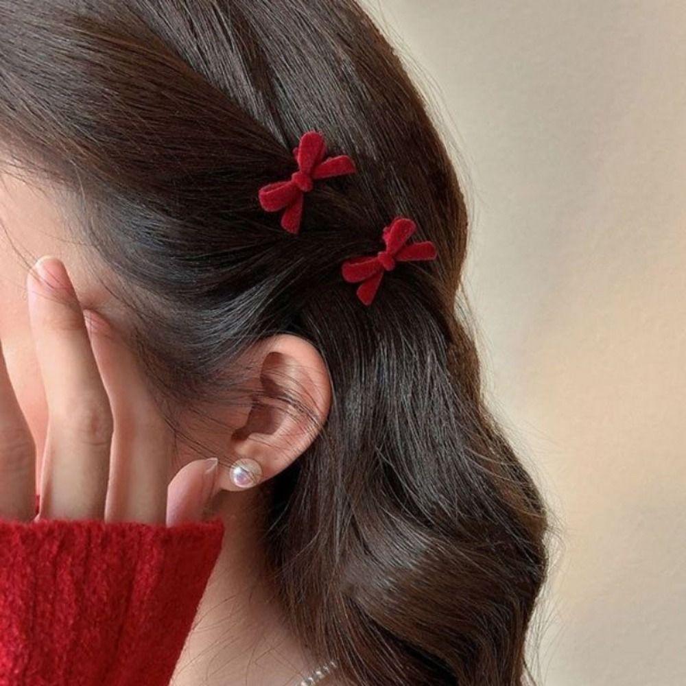 Hair Styling Tools Bow Velvet Hairpin Sweet  Hair Accessories Duckbill Clip Bowknot Hair Clips