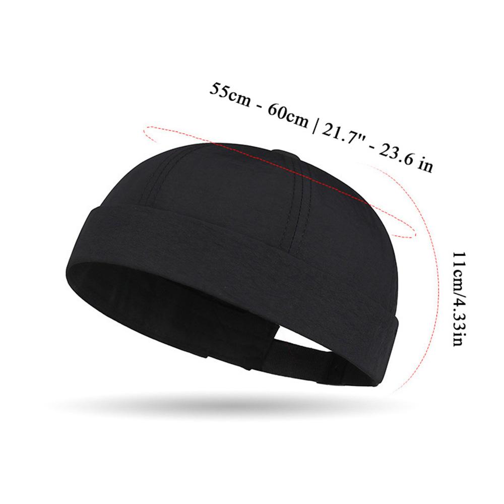 Vintage Docker Cap Brimless Hat Skullcap Adjustable Soild Color Summer Quick-Dry Hip Hop Landlord Hat Beanie Melon Caps