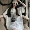 Women's Round Neck Short Sleeve Tee Loose Fit Casual Letter Printed T-Shirt Elegant Summer Daily Top