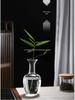 Zen Transparent Glass Vase for Hydroponic Plants and Small Mouth Flower Arrangements