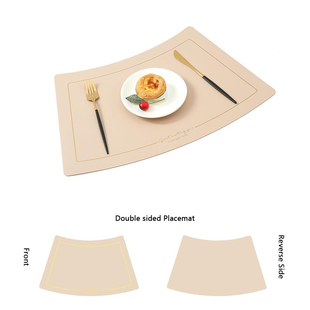 Chinese Style Leather Placemat PU Leather Western Placemat Heat Insulation Mat  Restaurant Use