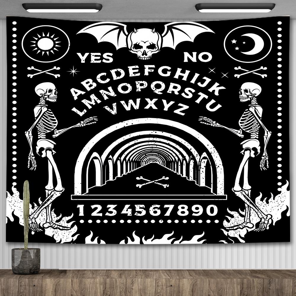 Ouija Board Tapestry Mandala Gothic Baphomet Occult Tapestry Aesthetic Room Decor Witchcraft Astrology Tarot Tablecloths