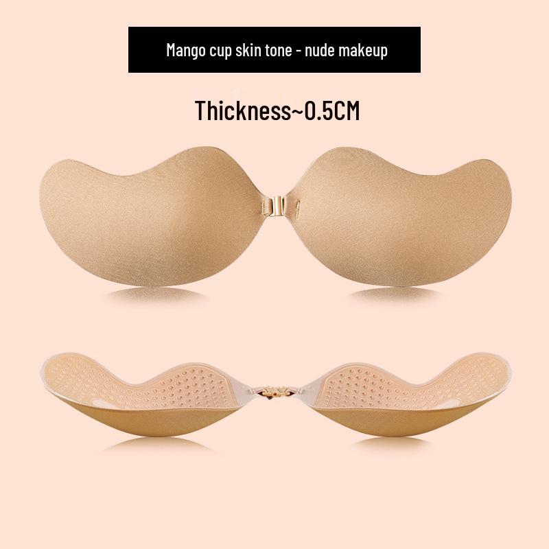 Mangoförmige selbstklebende Push-Up-BH-Einlagen: Atmungsaktive, unsichtbare Nippelabdeckungen für große Brüste - Anti-Hänge-Unterstützung für Hochzeitskleider