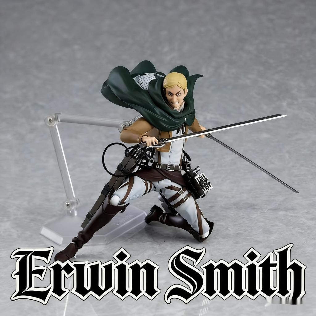 Figma 446 Erwin Smith Action Figure Anime Attack On Titan With Maneuver Gear Posable Model Desktop Ornament Gift For Boy Fans