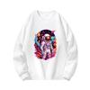 Men'S American Street Print Sweatshirt, Loose Drop Shoulder Round Neck Pullover, Trendy Men'S Spring/Autumn Top