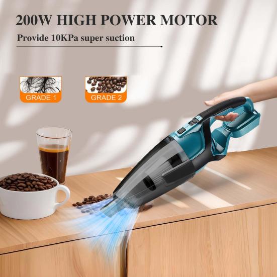 Cordless Handheld Vacuum Cleaner 200W Portable Car Vacuum Cleaner with 3 Filter 10KPa Suction