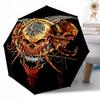 Zewnętrzny Automatyczny Parasol z Wzorem Czaszki, Składany Design z 8 Żebrami, Wytrzymały, Lekki, Na Każdą Porę Roku, Elegancki Damski Parasol