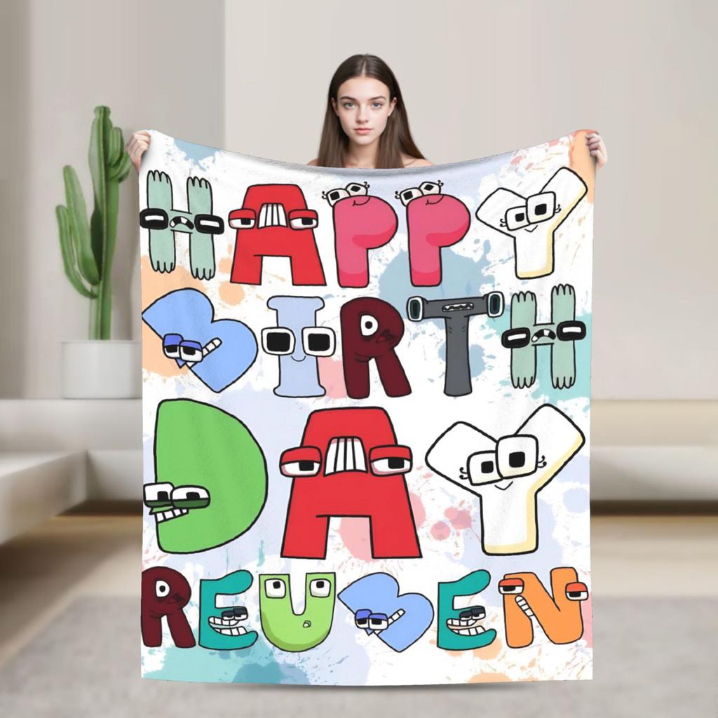 Alphabet Lore English Cartoon Fashion Blankets Villain Letters Fuzzy Awesome Breathable Throw Fashion Blanket for Home Textile Decor Car