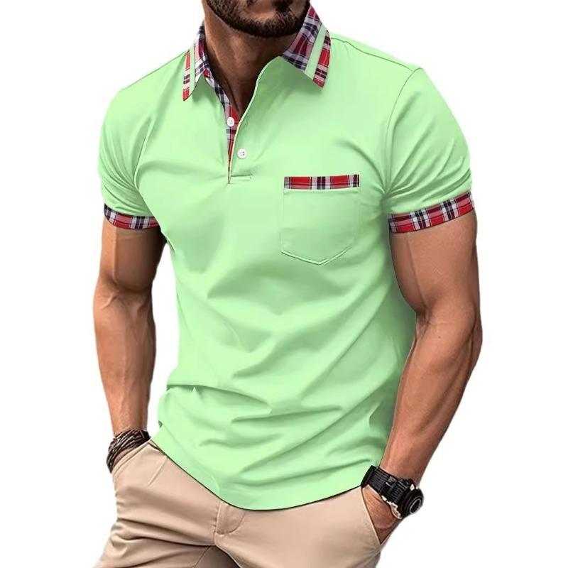 Summer Men's Button-pocket Henry Collar Sports Polo Shirt
