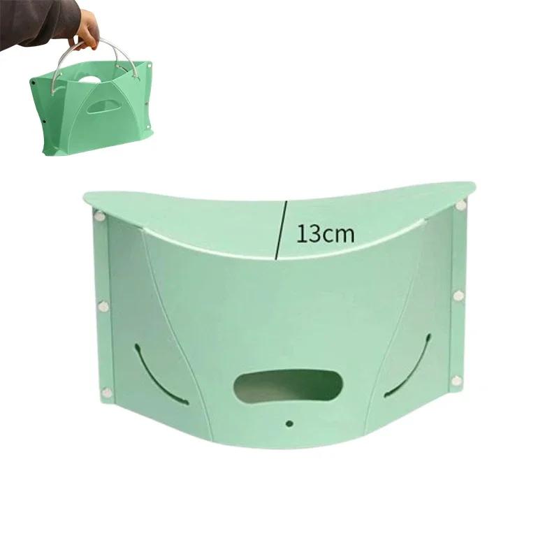 Portable Folding Stool with Handle Storage Bag Toilet Footrest Outdoor Camping Chair Compact Travel Folding Seat for Bathroom