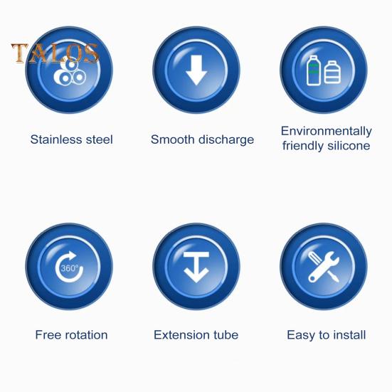 Soap Dispenser for Kitchen Sink Stainless Steel Countertop Pump with 1m Extension Tube Kit 360-degree Rotation Anti-Corrosion Hand Wash Pump for Home