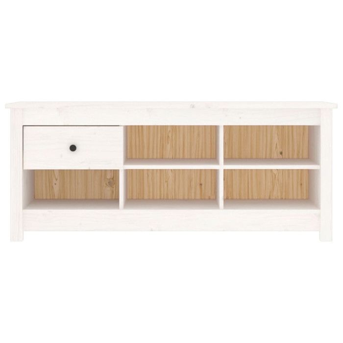 VidaXL Armoire à chaussures Blanc 110x38x45,5 cm Bois de pin massif 814595