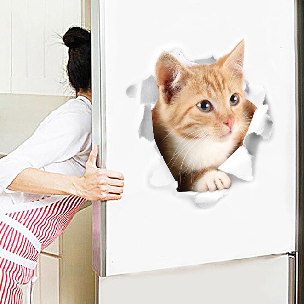 Yousheng Lovely Cat Toilet Lid Wall Sticker Fashion Home Art