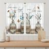 2pcs Farmhouse Kitchen Curtains Rustic Country Fork Knife Vintage Window Treatment For Kitchen Bedroom Cafe Living Room Home Dec
