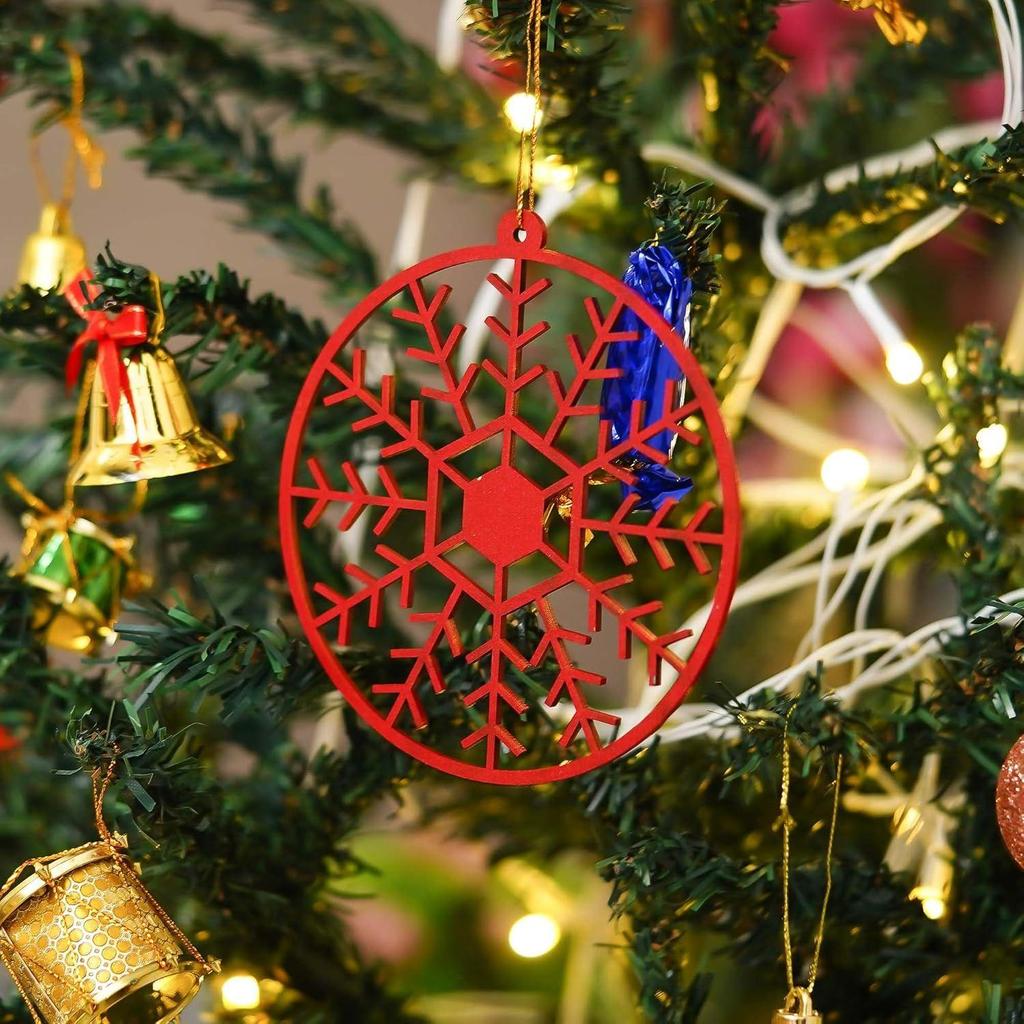 Dřevěné Vločky Dekorativní Veselé Vánoce Závěsné Ozdoby Rekvizity (Sada 6)|