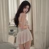 Sexy Lingerie Lace Pajamas Sexy Steel Tray Gathering Front Split Nightdress Women's Uniform A Mesh Suspender