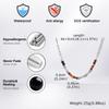 Vnox Collier Réglable 46-51cm Acier Bambou avec Fermoir Mousqueton, Perles d'Agate Naturelle Bijoux Minimalistes Cadeau pour Hommes Femmes