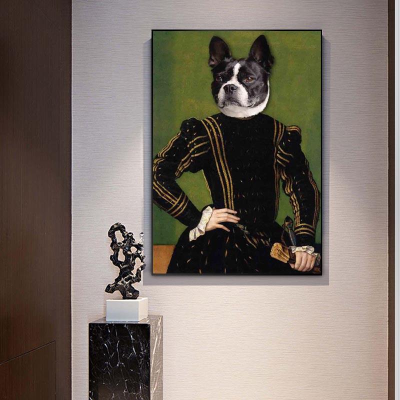 Funny Animal Posters Deer Cat Dog Portrait Poster Paintings and Canvas Painting Nordic Wall Art Pictures Room Living Room Decoration No Frame