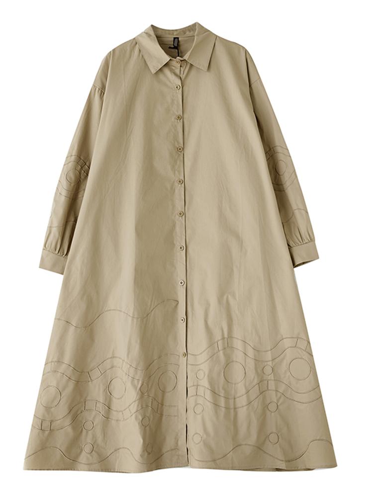 Xitao Rochii tip patchwork cu guler răsturnat GYX1008