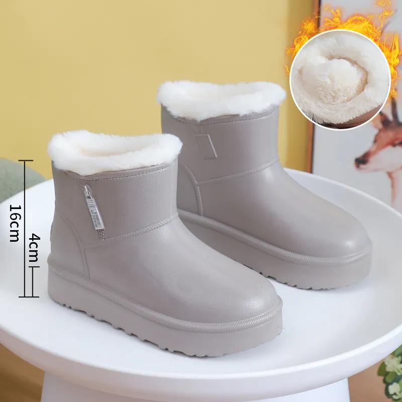 

Extra-thick Trendy Snow Boots Autumn and Winter Models Plus Velvet Thick Cotton Shoes Waterproof and Cold-proof Warm Shoes 40-41 белый