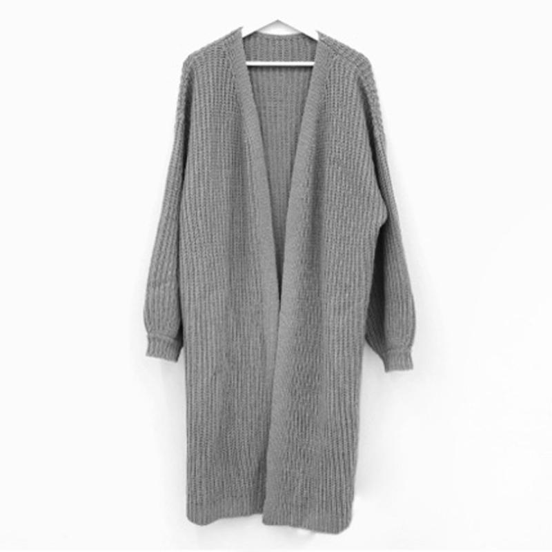 Hırka Kadın Uzun Örme Günlük Vintage Bol Kazak Ceket Düz Oversize Kazak Kore Modası Kadın Hırkaları 2021 Kış