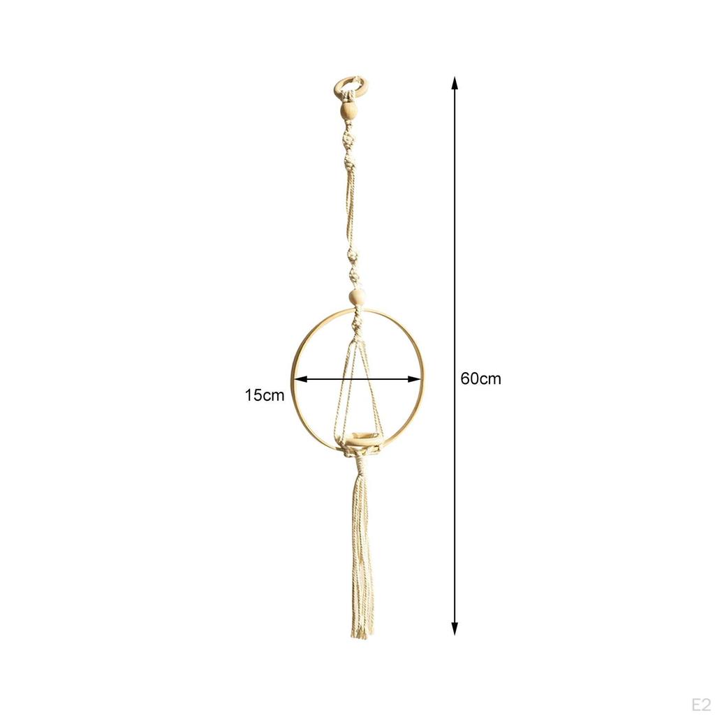 Macrame Plants Hanger Flower Basket Home Decor Boho Wood Beads Decorative Hanging Planter for Air