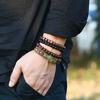 4Pcs/Set Beaded Bracelet Simple Multi-layer Easy-using Tai Chi Leather Bracelets for Home