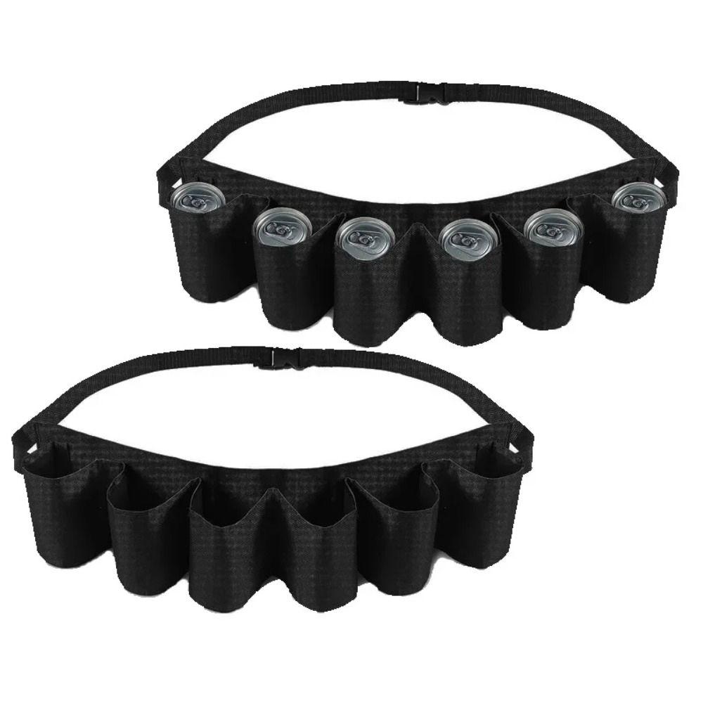 6 Cans Beer Storage Waist Bag 6 Pockets Beer Belt Holder Waist Pack  Outdoor Accessories